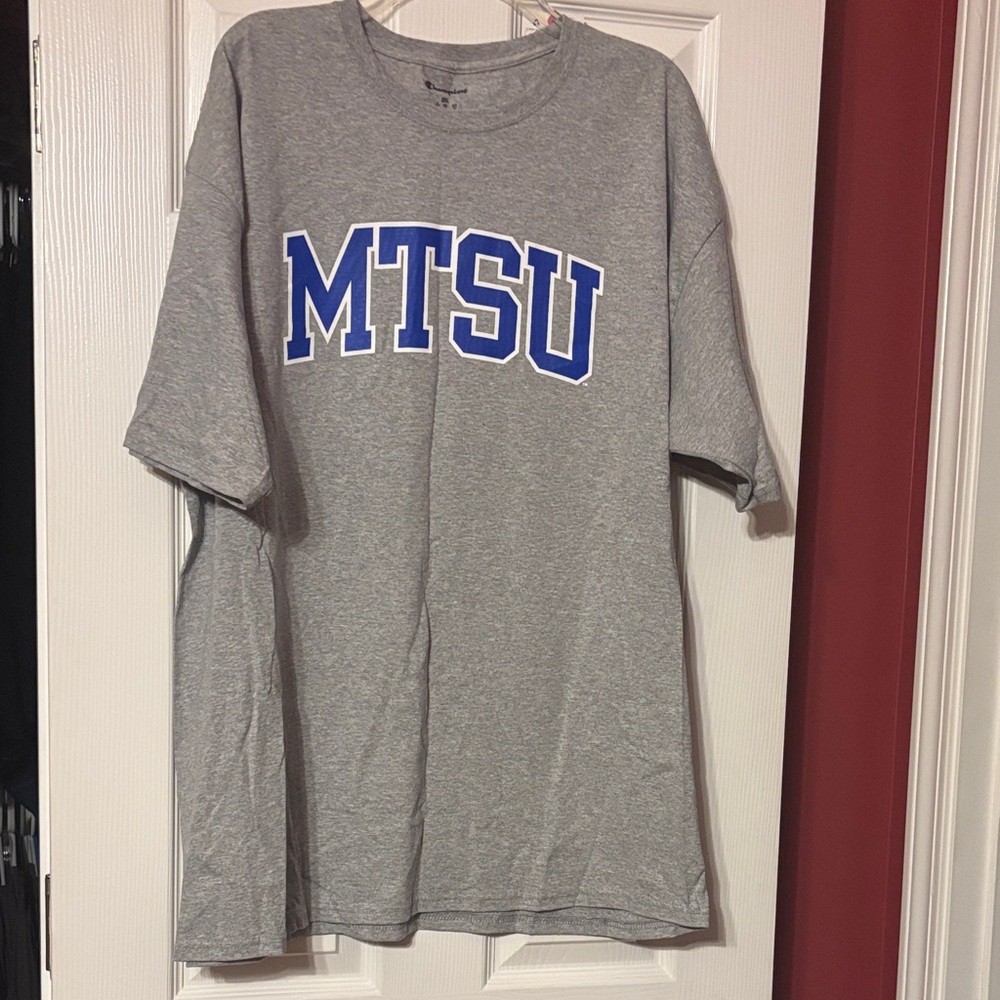 NWT Champion Gray and Blue MTSU Men's Tee size 2XL